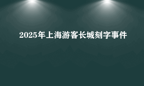 2025年上海游客长城刻字事件