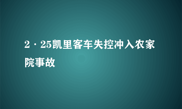 2·25凯里客车失控冲入农家院事故