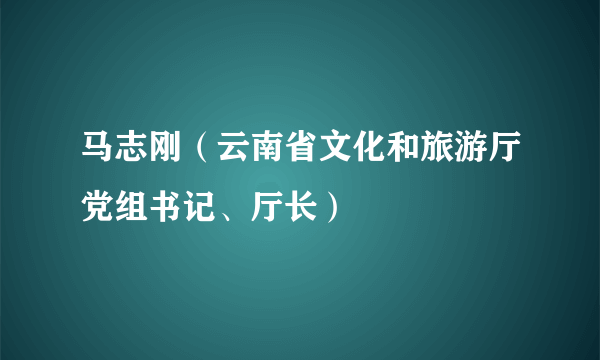 马志刚（云南省文化和旅游厅党组书记、厅长）