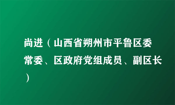 尚进（山西省朔州市平鲁区委常委、区政府党组成员、副区长）