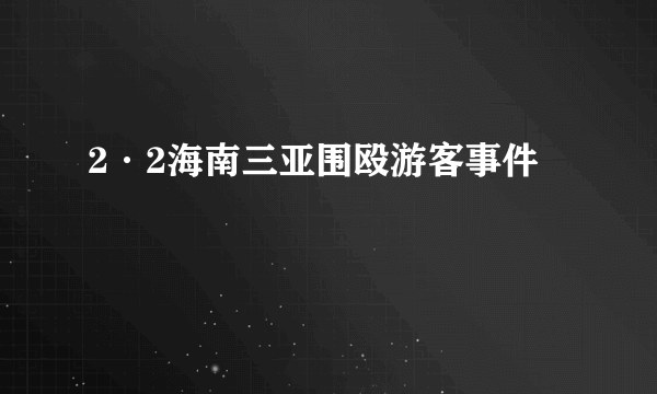2·2海南三亚围殴游客事件