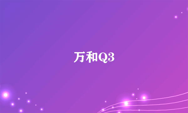 万和Q3