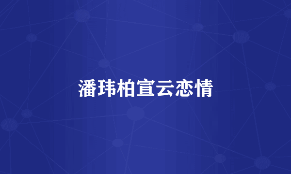潘玮柏宣云恋情