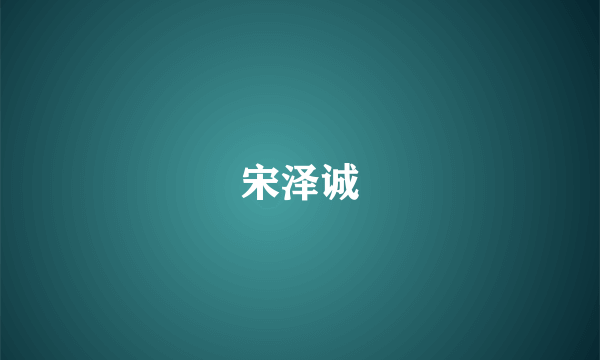 宋泽诚