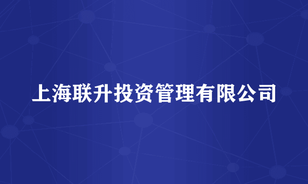 上海联升投资管理有限公司