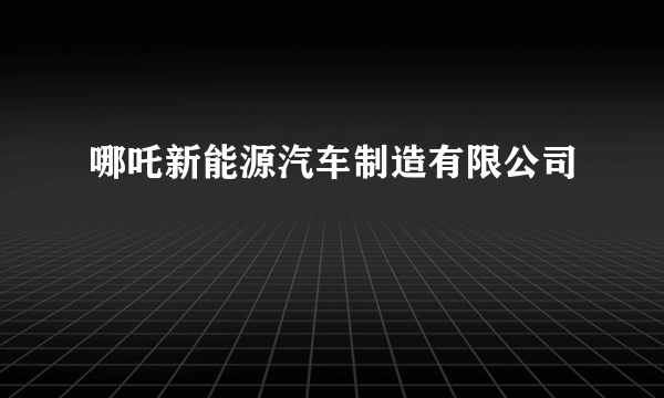 哪吒新能源汽车制造有限公司