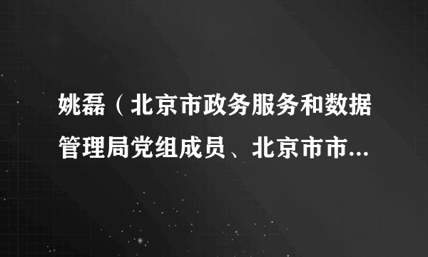 姚磊（北京市政务服务和数据管理局党组成员、北京市市民热线服务中心（副局级）党委书记、主任）
