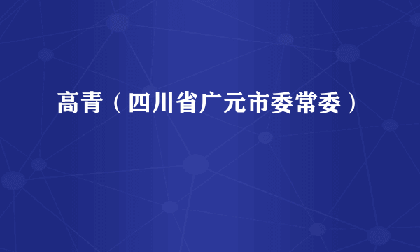 高青（四川省广元市委常委）