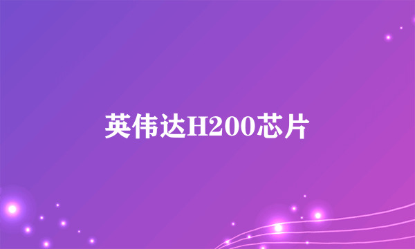 英伟达H200芯片
