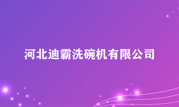 河北迪霸洗碗机有限公司