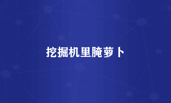 挖掘机里腌萝卜