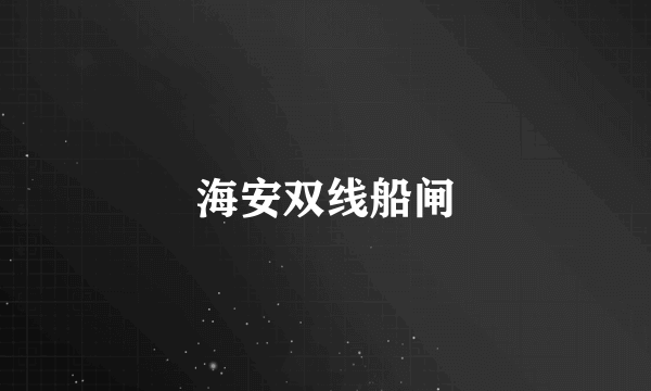 海安双线船闸