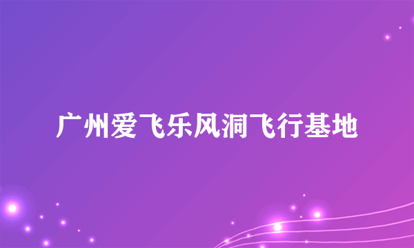 广州爱飞乐风洞飞行基地