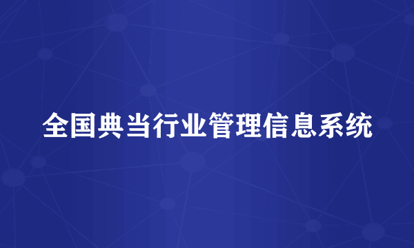 全国典当行业管理信息系统