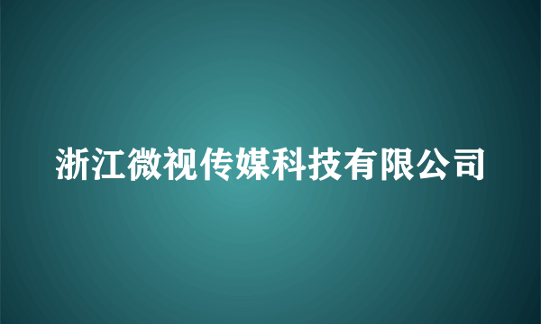 浙江微视传媒科技有限公司