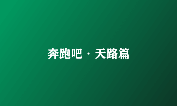 奔跑吧·天路篇