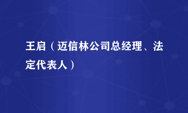 王启（迈信林公司总经理、法定代表人）