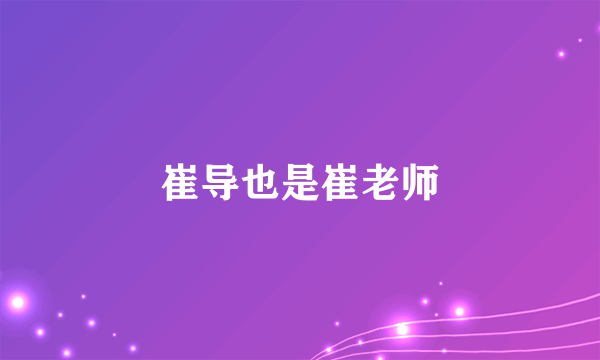崔导也是崔老师