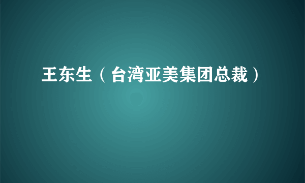 王东生（台湾亚美集团总裁）