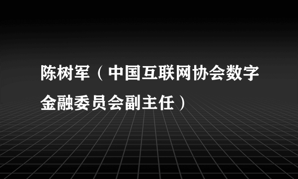 陈树军（中国互联网协会数字金融委员会副主任）