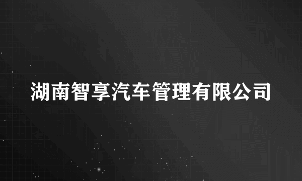 湖南智享汽车管理有限公司