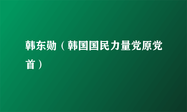 韩东勋（韩国国民力量党原党首）