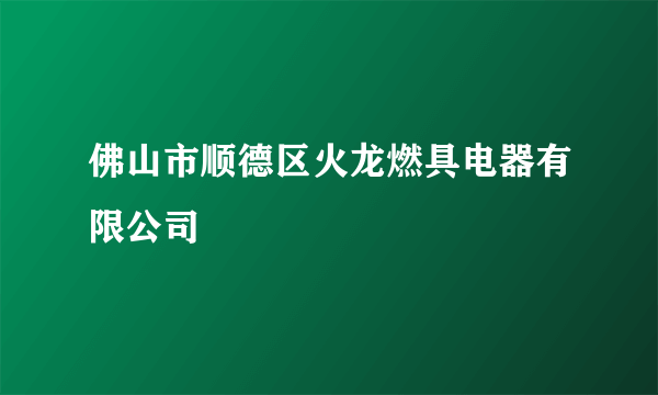 佛山市顺德区火龙燃具电器有限公司