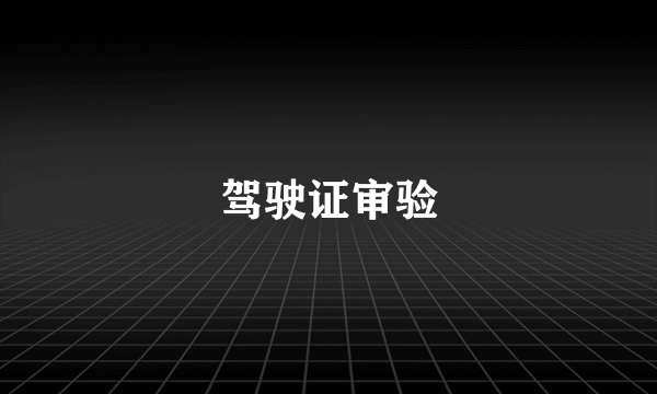驾驶证审验