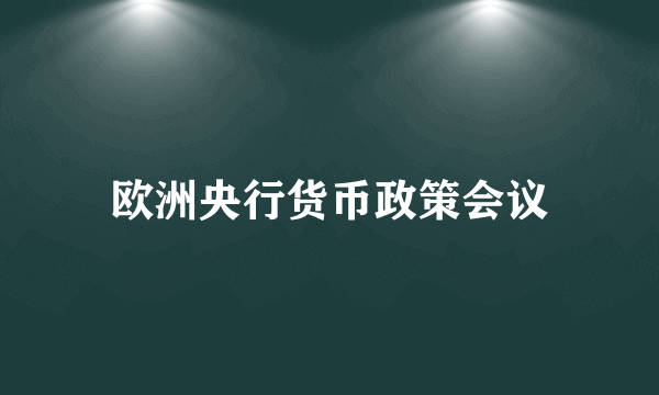 欧洲央行货币政策会议