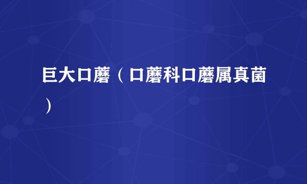 巨大口蘑（口蘑科口蘑属真菌）