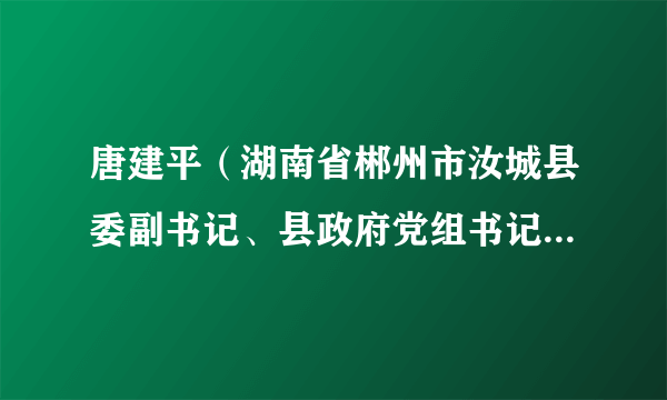 唐建平（湖南省郴州市汝城县委副书记、县政府党组书记、代县长）