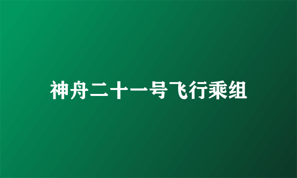 神舟二十一号飞行乘组