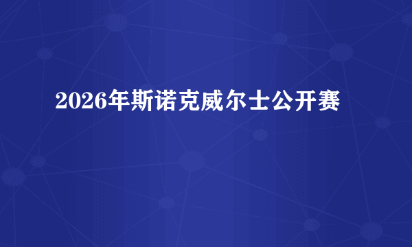 2026年斯诺克威尔士公开赛