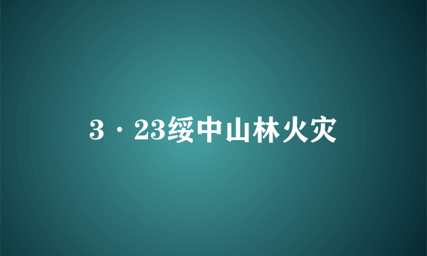 3·23绥中山林火灾