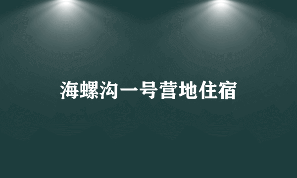 海螺沟一号营地住宿