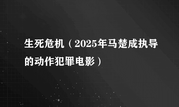 生死危机（2025年马楚成执导的动作犯罪电影）