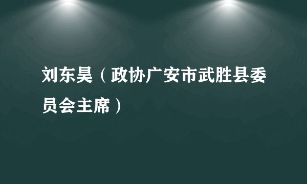 刘东昊（政协广安市武胜县委员会主席）