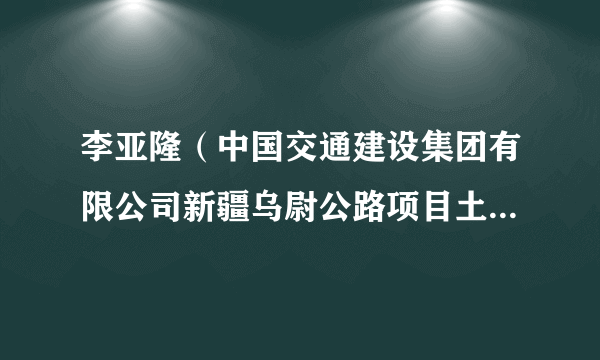 李亚隆（中国交通建设集团有限公司新疆乌尉公路项目土建06标段项目经理）