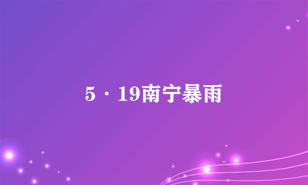 5·19南宁暴雨