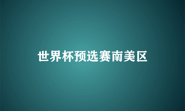世界杯预选赛南美区