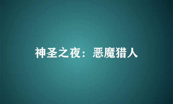 神圣之夜：恶魔猎人