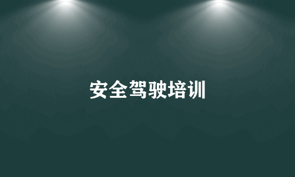 安全驾驶培训