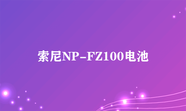 索尼NP-FZ100电池