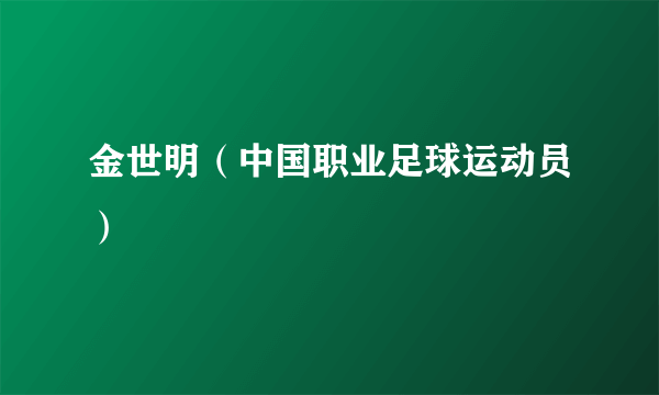 金世明（中国职业足球运动员）