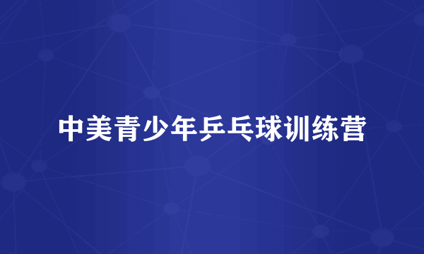 中美青少年乒乓球训练营