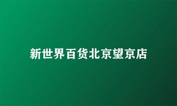 新世界百货北京望京店