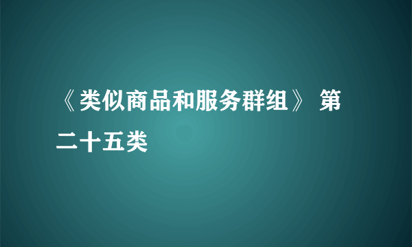 《类似商品和服务群组》 第二十五类