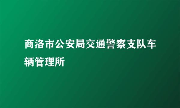 商洛市公安局交通警察支队车辆管理所