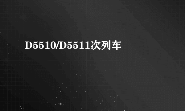 D5510/D5511次列车