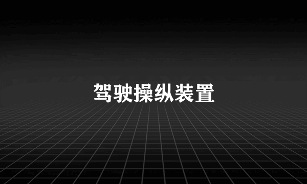 驾驶操纵装置